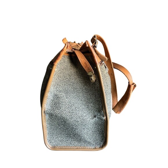 VINTAGE HARTMANN TWEED LEATHER CARRY LUGGAGE TRAVEL SHOULDER TOTE BAG 17x7x13 - Picture 5 of 7